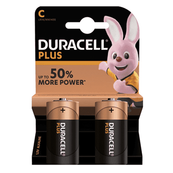 Duracell Plus Power alkaline C battery - 2 pcs.