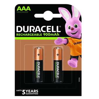 Duracell 900mAh Rechargeable AAA Batteries - 2 pcs