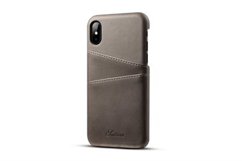 Superior Card Cover in Imitation Leather for iPhone X / iPhone Xs - Light Gray