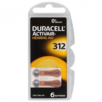 Duracell Activair 312 Hearing Aid Battery - 6 pcs