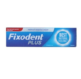 Fixodent Plus Best Natural Feeling Zero 0% Percent Denture Adhesive Cream 40g