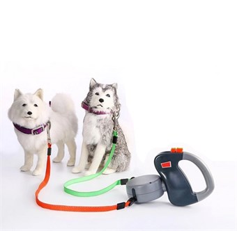 Dog Leash with Double Handle - Flexible Dog Leash for 2 Dogs