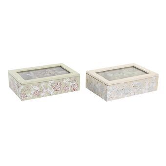 Box for Infusions DKD Home Decor Crystal MDF (2 Units) (23 x 15 x 7 cm)