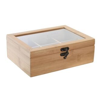 Box for Infusions DKD Home Decor Crystal Natural Bamboo (21 x 16 x 5 cm)