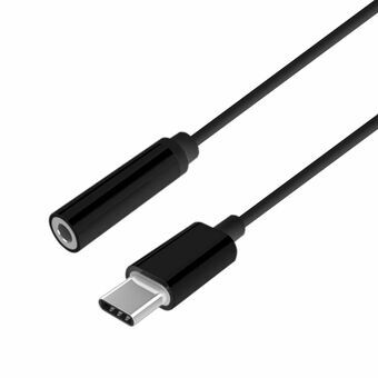 USB Adaptor Aisens Conversor USB-C a audio estilo Apple, USB-C/M-Jack 3.5/H, Negro, 15 cm