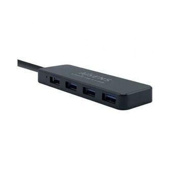 Cable Aisens Hub USB 3.0, Tipo A/M - 4 x Tipo A/H, Negro, 30 cm Black