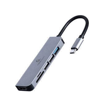 USB Hub GEMBIRD A-CM-COMBO6-02 Grey