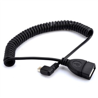 OTG Extension Cable; THEIR USB 2.0 To 90 Degree HAN Mini 5 Pin USB Cable