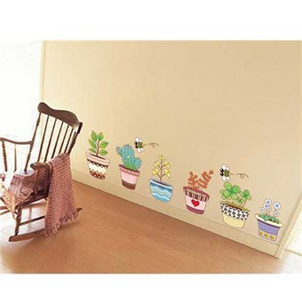 TipTop Wallstickers 50x70cmSeperate Patterned Pots Print