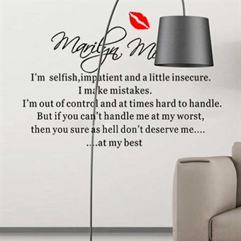 TipTop Wallstickers "Im Selfish ..." Marilyn Monroe English Famous Sayings
