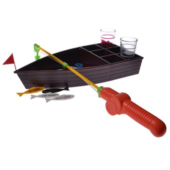 Fishing game with shot glass