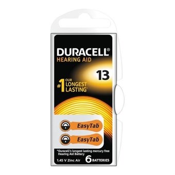 Duracell Activair 13 Hearing Aid Battery - 6 pcs
