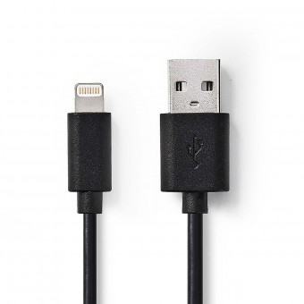 Sync and Charger Cable | Apple Lightning 8-pin Male Jack | USB A connector | 1.0 m | Black