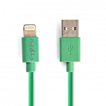 Sync and Charger Cable | Apple Lightning 8-pin Male Jack | USB A connector | 1.0 m | Green