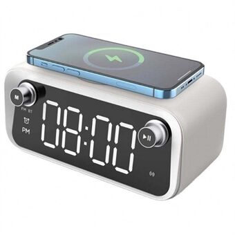 Multifunction Bluetooth Speaker ABS+PC Night Light Digital Alarm Clock 15W Wireless Charger