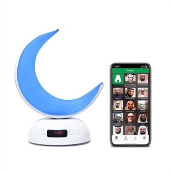 EQUANTU SQ902 Moon-Shaped Bluetooth Speaker with Colorful Night Light Digital Display Wireless Speaker
