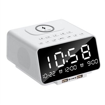 K9 Multifunctional Wireless Bluetooth Speaker with Alarm Clock, Cell Phone Wireless Charger Function