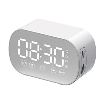 s15 Mirror Bluetooth 5.0 Speaker Bass Stereo Subwoofer LED Digital Dual Alarm Clocks with FM Radio External TF Card