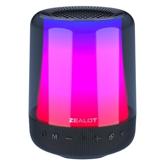 ZEALOT S66 Bluetooth 5.2 Wireless Speaker RGB Colorful Light HiFi Stereo Subwoofer