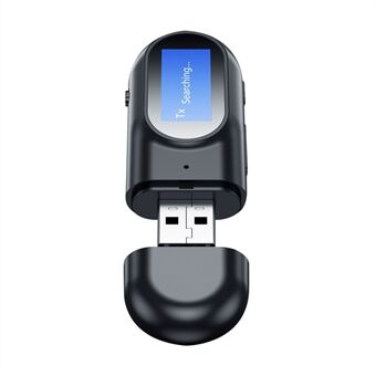 BT-17 USB Bluetooth 5.0 Wireless Transmitter Receiver LED Digital Display Music Call Audio Adapter (No Certification)