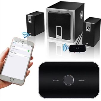 Bluetooth 4.0 Transmitter Receiver 2-in-1 3.5mm Wireless Audio Adapter for TV / Home Stereo System etc. - Black