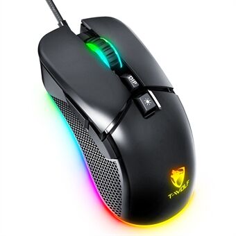 T-WOLF G590 USB Wired Gaming Mouse RGB Light 800-7200DPI ABS Computer Laptop Mice