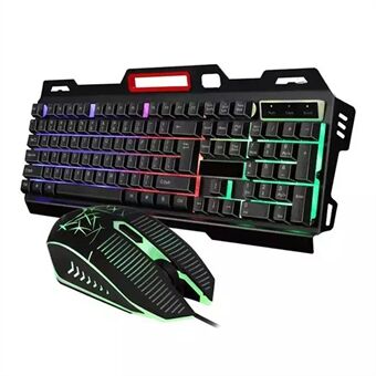 RGB Light 104 Keys USB Wired Gaming Keyboard and Wired Mouse Combo for PC Gamer Laptop Work