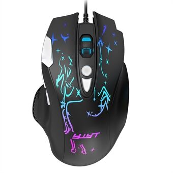 YWYT G855 Wired RGB Gaming Mouse 8-Button 6400 DPI Office Home Mice with Side Buttons