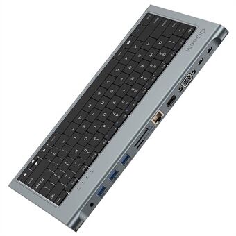 Wired Keyboard 11 in 1 Type-C Keyboard Docking Station Multifunction Hub Laptop Tablet Phone External Keyboard