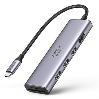 UGREEN 60383 6-in-1 USB C Hub to 3 USB3.0 HD Slim Docking Station Multi-port Hub Adapter for MacBook Pro Support 4K@60Hz/5Gbps Transmission