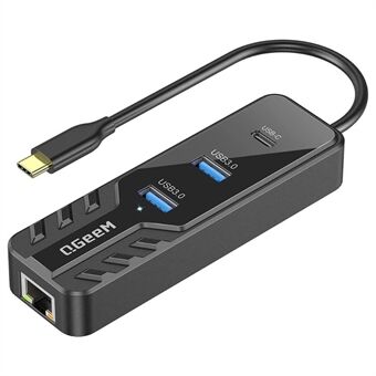 QGEEM UH04-8 4-in-1 Type-C Docking Station Multifunctional USB3.1 Hub to HD / RJ45 2.5Gbps Expansion Adapter Converter