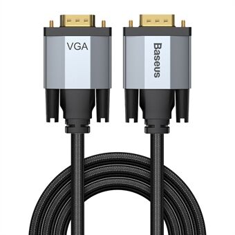 BASEUS Enjoyment Series VGA to VGA Video Cable 1080P VGA Cable 2m for TV Projector - Dark Grey