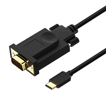 QGEEM UA17 1.8m USB-C Male to VGA Male 1080P HD Video Adapter Cable