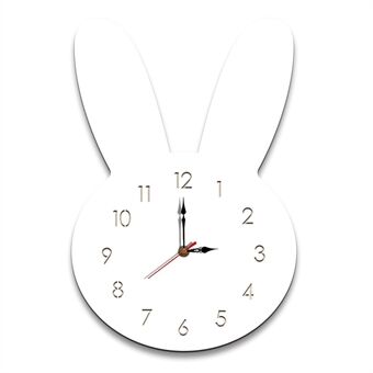 Cute Rabbit Decorative Quartz Wall Clock Battery Operated Silent Clock for Living Room, Bedroom
