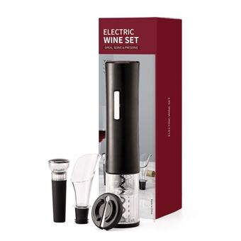 KLT SGS-KB1-601801D 4-in-1 Kitchen Battery Powered Wine Bottle Opener Pourer Stopper Foil Cutter Kit Electric Red Wine Opener Set