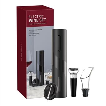 KLT SGS-KB1-602102 4-in-1 Rechargeable Electric Wine Bottle Opener Pourer Foil Cutter Vacuum Stopper Kit for Kitchen Bar Restaurant
