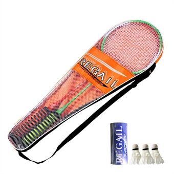 REGAIL 2Pcs Anti-slip Sponge Grip Racquets with 3 Badminton Balls Set Sports Equipment