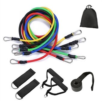 11 PCS Resistance Tube Bands Booty Bands Set Handles Ankle Strap Door Anchor Exercise Home Gym Equipment