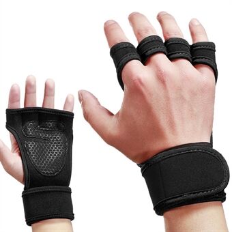 1 Pair Sports Ventilated Workout Gloves Lifting Pads Hand Protector with Integrated Wrist Wraps for Weight Lifting, Training, Fitness, Exercise