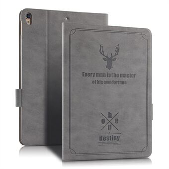 Imprint Deer and Quote PU Leather Stand Case for iPad Air 10.5 (2019) / Pro 10.5-inch (2017)