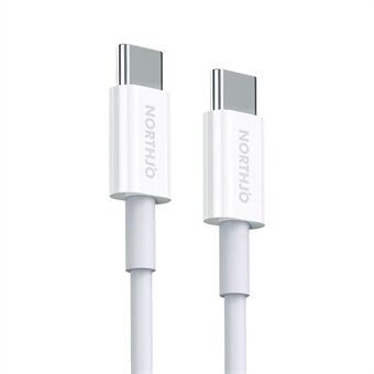 NORTHJO 2m 60W USB C to USB C PD Fast Charging Cable 480Mbps Data Transmission Cord - White