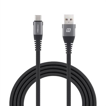 MOMAX Woven 2m 5A USB-C to USB-A Sync Data Charging Cord for Samsung LG HTC Huawei etc. - Grey