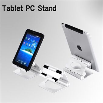 Solid Aluminum Folding Pivot Stand Holder for Apple iPad / Tablet PC / Cell Phone - Silver Color