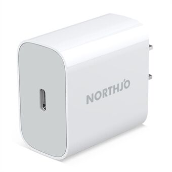 NORTHJO NOPD200101 PD 20W Type-C Single Port Wall Charger Phone Fast Charging Adapter - US Plug/White