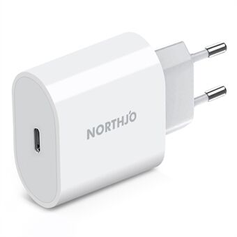 NORTHJO NOPD200101 Type-C Port Wall Charger PD 20W Phone Tablet Fast Charging Adapter - EU Plug/White