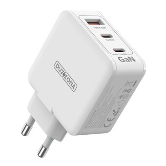 DUZZONA T9 PD 65W 3 Port USB C GaN Wall Charger PPS PD Fast Charger Power Adapter (CE / RoHs Certified) - EU Plug