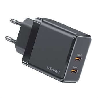 USAMS US-CC172 T54 40W Dual Type-C Ports GaN Fast Charger Portable Power Adapter (EU Plug)