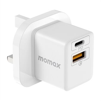 MOMAX 20W PD Fast Charger Type-C + USB Phone Charging Power Adapter