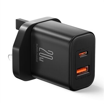 JOYROOM JR-TCF05 PD 20W QC3.0 Fast Charger Adapter Dual-Port Mini Wall Charger Block for iPhone, Samsung (UK Plug)