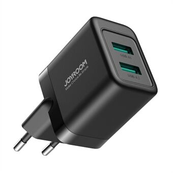 JOYROOM JR-TCN01 2.4A Fast Wall Charger Dual USB Port Power Charger Quick Power Charging Station EU Plug - Black